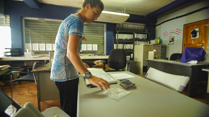 At the Immigrations office in Golfito