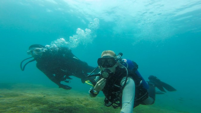 Jon and I diving in the Las Secas