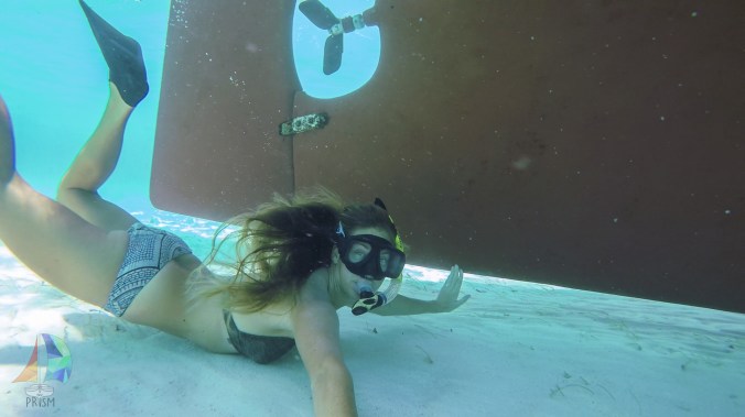 The lagoon is only about 6.5 feet deep